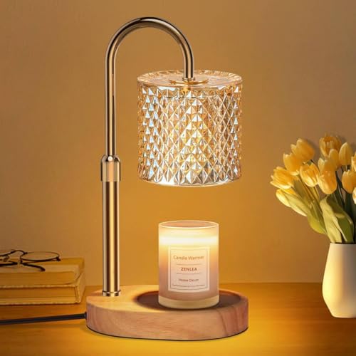 Loowoko Lámpara Calentadora de Velas con Temporizador y 4 Niveles de Luz, Calentador Eléctrico para Velas en Tarro, Decoración Hogar, Incluye 2 Bombillas