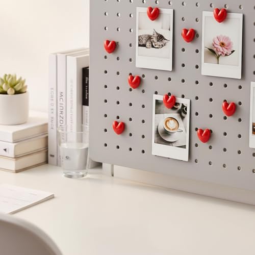 12 imanes decorativos corazón rojo para nevera miniatura 5