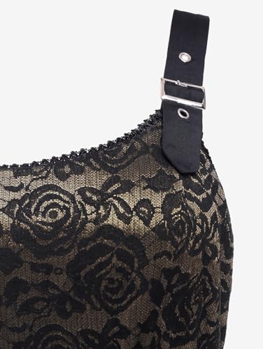 Image of Rosegal Women Plus Size Retro Lace Belt Party Cocktail Dress