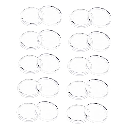 Caja para monedas 25mm transparente plástico 100 unidades miniatura 1