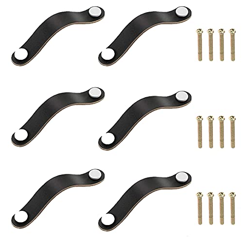 Ledergriffe Möbel,6 Stück ledergriffe für schubladen,cabinet knob...