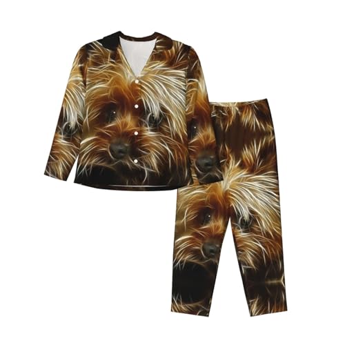 Pyjama yorkshire femmes EdWal ensemble tendance à manches longues et pantalon pleine longueur