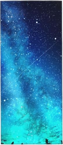 美しい夜空 夜の森林 星空 タオル フェイスタオル マイクロファイバー ホテル仕様 ふわふわ 柔らか肌ざわり ハンドタオル 吸水速乾 薄手 バス用品 プレゼント 12x27.5in