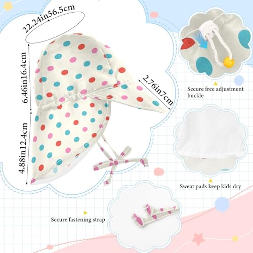 Infant Toddler & Kids Beach Hat Boy Water Hats Girl Sun Protection Wide Brim Beach Essentials Trendy Polka Dot Teal Red Peach4