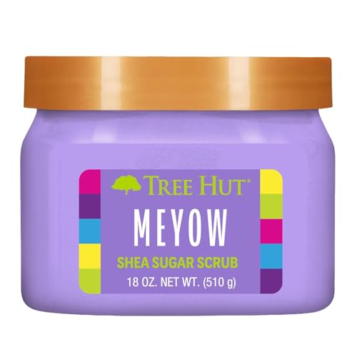 Tree Hut Shea Sugar Scrub Meyow | Exfoliating Body Scrub Removes Dead, Dry Skin for a Soft & Hydrated Feel | Nourishing Essential Body Care | 18 fl oz.