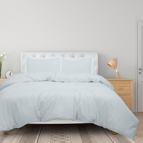 Image of ROYALE LINENS White Duvet Cover King Size - 3 Piece Bedding Comforter Covers - Zipper Closure - 1 King Duvet Cover 104x90 inches and 2 Pillow Shams - No Comforter Included