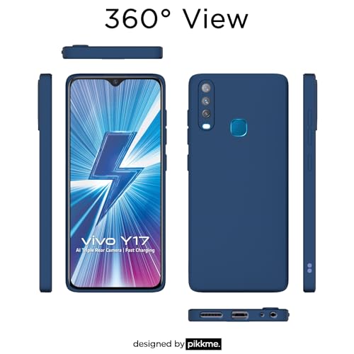 Image of Outlouders Back Cover for Vivo Y12 / Vivo Y15 / Y17 / Vivo U10 | Camera Protection | Durable Soft Matte Silicone Bumper Case (Blue)