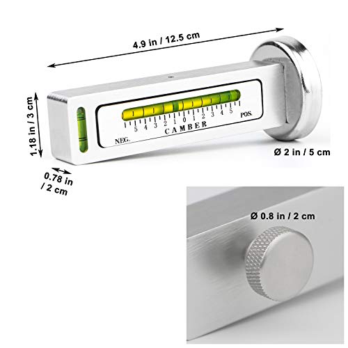 Toolwiz Universal Magnetic Camber Caster Gauge – Adjustable Wheel Alignment Tool for Car Truck RV Auto Tire Repair Automotive Silver