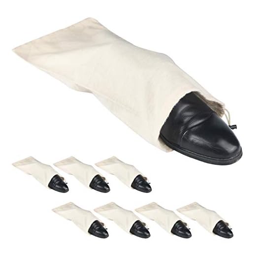 PlasMaller Shoe Storage Bags 100% Cotton with Drawstring For Men and Women for Travel Protecting and Storing Shoes (Beige, Set of 8)