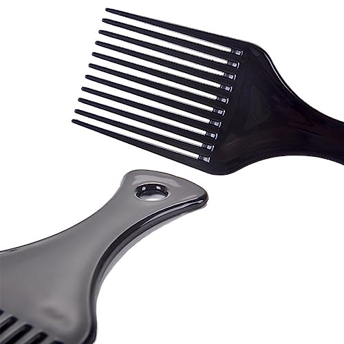 DAZISEN 2 Pcs Afro Hair Comb - Black Plastic Wide Tooth Smooth Afro Pick Comb Detangling Hair Comb for Curly, Wavy, Frizzy Hair for Men and Women - Image 3