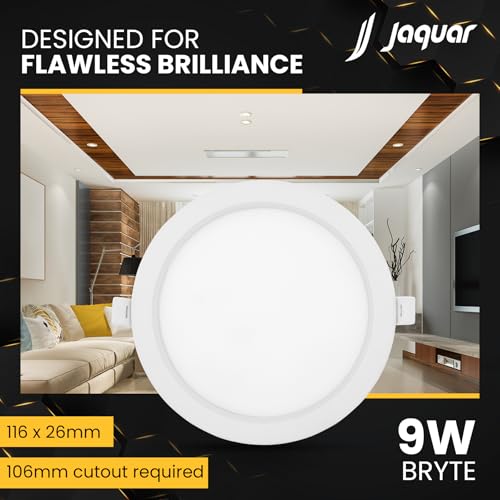 Image of Jaquar 9W Bryte Slim Downlight Cool White with Aluminum Housing-Built-in Driver | High Lumens | Slim Design | 2-Year Warranty | Easy and Quick Installation | Pack of 2