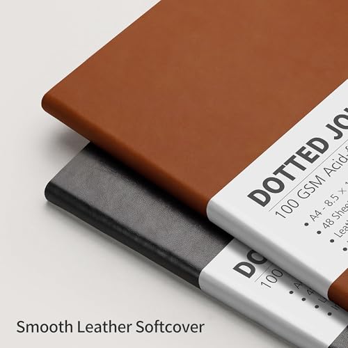 Cuaderno punteado antitranspaso RETTACY A4 marrón para evitar manchas de tinta 5
