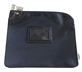 Locking Bank Bag Laminated Nylon Combination Keyed Security System Navy Blue