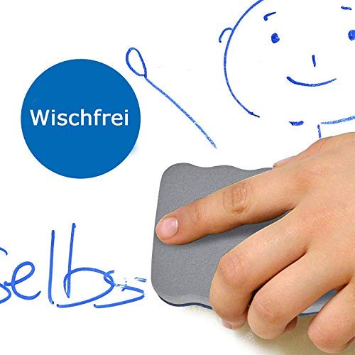 3er Set Whiteboard Schwamm, Magnetische und Handwaschbare Whiteboardlöscher, Mikrofaser Whiteboard Radierer für Flipchart, Memoboard, Magnettafel, Schreibtafel (3 Grey)