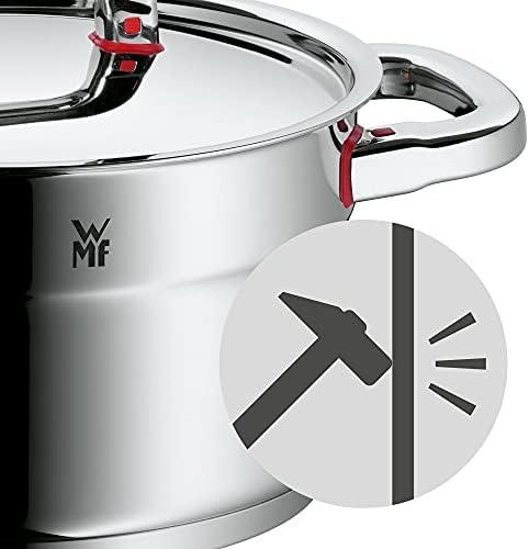 WMF cookware Ø 24 cm approx. 5,6l Premium One Inside scaling vapor hole Made in Germany Cool+ Technology metal lid Cromargan stainless steel brushed suitable for all stove tops including induction dishwasher-safe