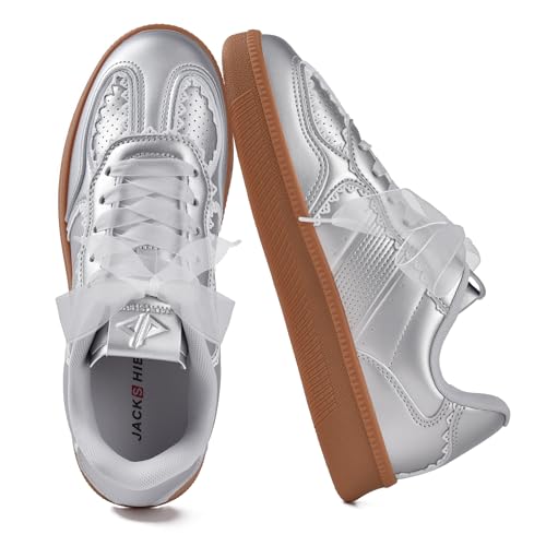 Womens Ribbon Lace-Up Fashion Sneakers Arch Support Tennis Walking Shoes