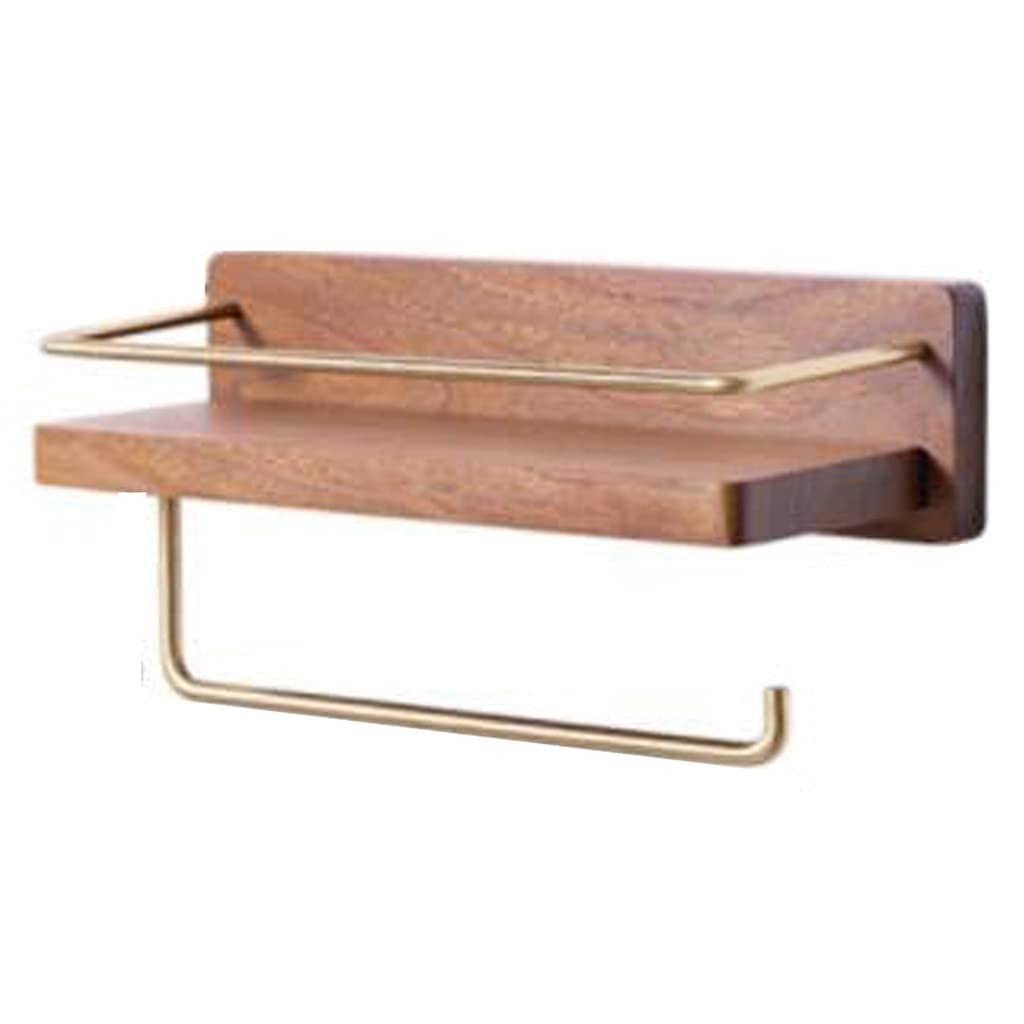 Supports de salle de bain en bois massif taille D avec porte-serviettes mural sans trou