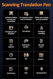 Language Translator Pen, AI Smart Translation with 3 in Screen, 134 Online Voice Translations, Real Time Portable Scan for Business, Learning, Travel