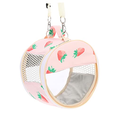 BESTonZON Portable Small Carrier Bag Transparent Observation Window for Hamster Guinea Pig and Comfortable and Ventilated Travel Handbag for