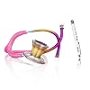 MDF Instruments ProCardial Cardiology Stethoscope, Lightweight Titanium, Adult, Dual Head, Kaleidoscope/Fuschia Tube + LUMiNiX Medical Professional Penlight