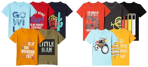 Image of T2F Boy's Cotton Regular Fit T-Shirt Pack of 2