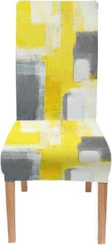 Miniatura 100 de TOMWISH Fundas para Sillas De Comedor 6, Fundas para sillas de comedor, pintura de arte abstracto, funda extraíble elástica de elastano para silla