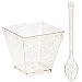 Blue Panda 200 Pack Gold Glitter Square Dessert Cups with Glitter Spoons - 2oz