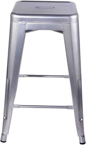 Miniatura 50 de GIA Taburete de mostrador sin respaldo de 24 pulgadas, cantidad de 4, bronce con asiento de madera clara Negro -,Café,Gris,gris, (Gun