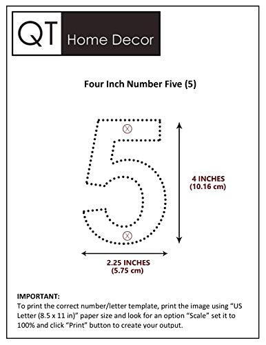Qt Modern House Number - Small 4 Inch - Brushed Stainless Steel (Number 5 Five), Floating Appearance, Easy To Install And Made Of Solid 304 #TOP6
