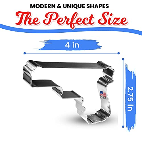 Hand Gun Cookie Cutter 4 Inch - Made In The Usa – Foose Cookie Cutters Tin Plated Steel Hand Gun Cookie Mold #TOP3
