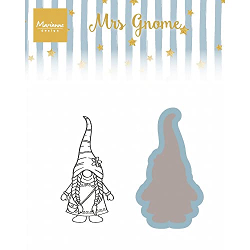 Marianne Design Clear, Mrs. Gnome, for Stamping Cardmaking Arts and Crafts Acrylic Block, Paper, Silicone, One Size
