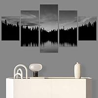 SIGNWIN 5 Panel Canvas Wall Art High Contrast Scenery for Home Decorations Ready to Hang - 60