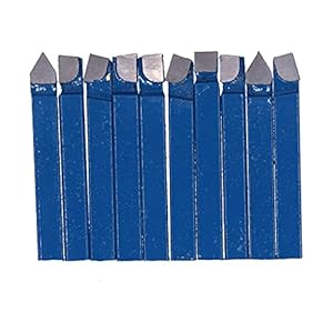10Pcs Cemented Carbide Lathe Tools Metal Cutting Set High Hardness for Heavy Ideal Ordinary Lathes Semi Automatic