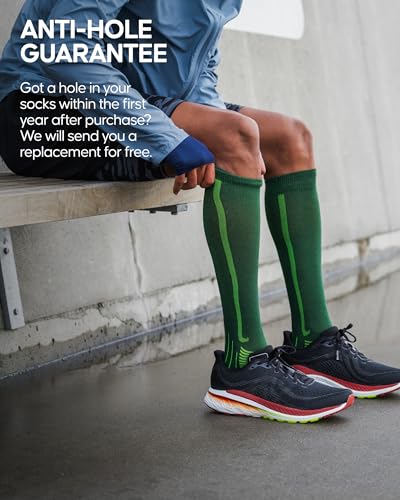 DANISH ENDURANCE Compression Socks for Women and Men, Legs & Shin Supports, Running & Travel, 1 Pack, Black/Grey, Medium - Thumbnail 4