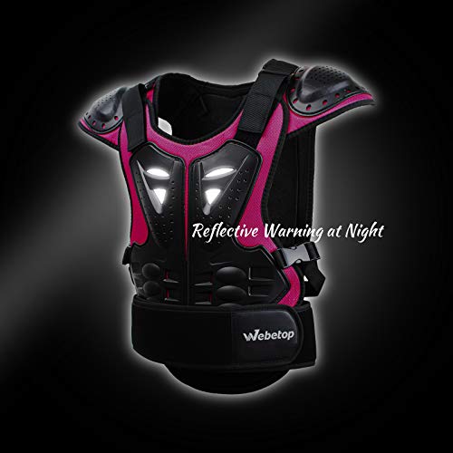 Webetop Kids Dirt Bike Gear Pink Youth Chest Protector Motocross For Atv Mtb 4 Wheeler Black/Pink L #TOP6