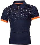 【1】Material: 95%cotton,5% Spandex. Pull On closure, this mens fashion polo t-shirt is breathable and comfortable to wear.