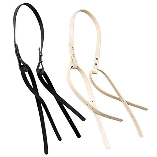 F Fityle 2 peças de alças de couro para bolsa de ombro, alças de substituição e bolsa de crochê