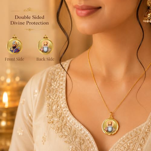 Image of DIVINITI 24K Gold Plated Double-Sided Religious Pendant with Premium Gift Box, Spiritual Locket for Men & Women, Devotional Jewellery for Gifting & Everyday Wear