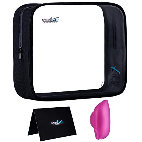 SMARTOOF TSA Approved Toiletry Bag | Clear Makeup bag | Travel Bag | Water Resistant Airline 3-1-1 Carry On Compliant Bag + Toothbrush Cover