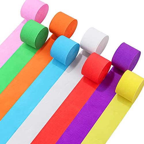 8 Rolls Crepe Paper Streamers For Wedding Streamers Birthday Decorations Baby Shower Graduation Diy Supplies(Mixed) #TOP8