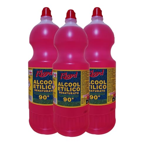 Hermes Shop - 3 Litri Alcool Etilico Denaturato 90 gradi - Disinfettante Spirito Puro - (3 Bottiglie da 1 litro)