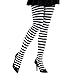 Produktbild NET TOYS Gestreifte blickdichte Strumpfhose 70 DEN - Schwarz-Weiß XL (46/48) - Hinreißendes Damen-Accessoire Feinstrumpfhose Ringel-Muster Punk - EIN Highlight für Fasching & Karneval