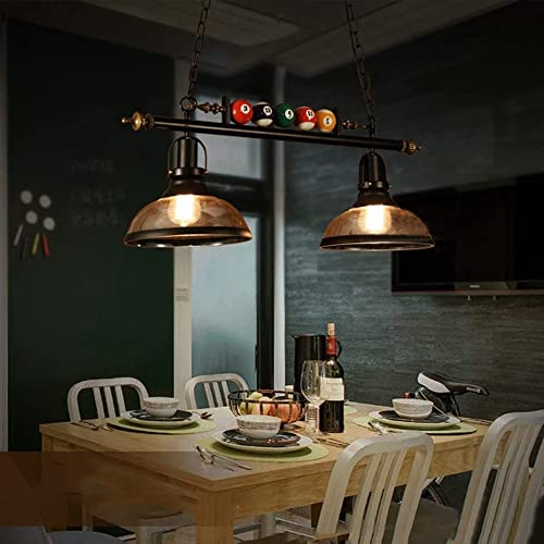 Lampe suspendue plafond billard rétro industriel en fer - 7