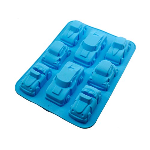Moldes de silicone SUPVOX para sabonete Moldes de 8 cavidades em forma de carro para bolos caseiros,