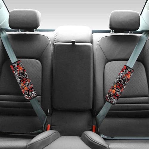 Image of AFPANQZ Auto Seat Belt Covers Cute for Adults Children 2 Pack Safety Seatbelt Pad Cushion Kit Branch Leaf Universal Daiper Bag Backpack Shoulder Straps Pads Comfortable
