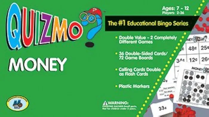 Learning Advantage QUIZMO Money - Jogo de dinheiro estilo bingo