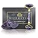 Produktbild Jade Roller für Gesicht, Gua Sha Scraping, Massage Gesichtsroller, Roller für Gesicht Nacken, natürliche quarz-Roller, Beauty-Routine für glühende Haut, Slimming Healing Rejuvenation (Purple)