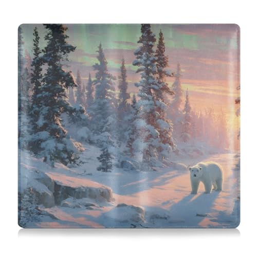 Car Registration and Insurance Holders Polar Bear Forest Print, PU Leather for License Documents Cards2