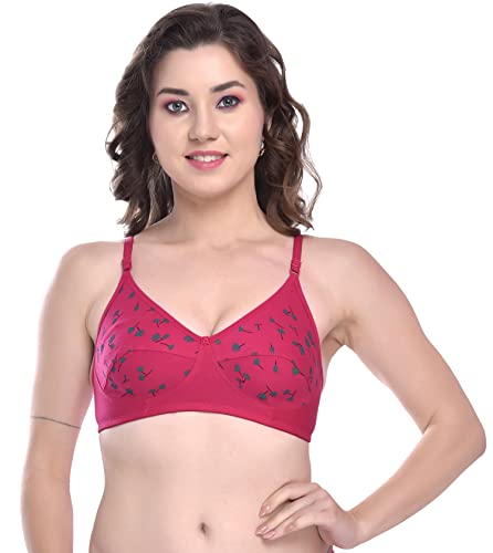Image of Full Coverage Non Padded Wire Free Daily Use Regular Printed Bra for Women and Girls in Multicolor