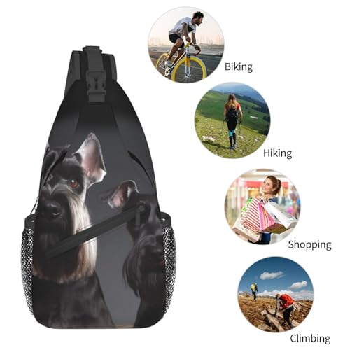 Mochila tipo bandolera cruzada para hombre negra miniatura 6